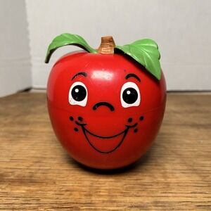 Vintage 1972 Fisher-Price Happy Apple w/ Short Stem Roly Poly Chime WORKS